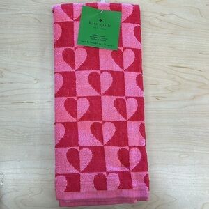 Kate Spade New York set of 2 kitchen towels in red and rose pink